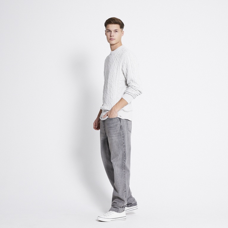 Cable-knit sweater "Tage" Grey Melange